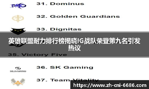 英雄联盟耐力排行榜揭晓IG战队荣登第九名引发热议